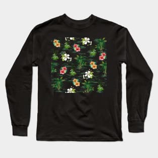 Tropical Cute Floral Pattern Long Sleeve T-Shirt